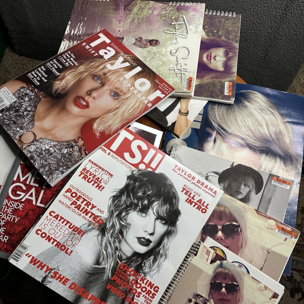 17 Pcs Taylor Swift Magazines Notebooks Calendars Billboard Reputation GQ Vogue